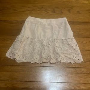 khaki eyelet skirt